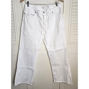L.T.J Denim Sicily Crop Raw Hem Wide Leg Jeans White Woman’s Size: 30 Waist